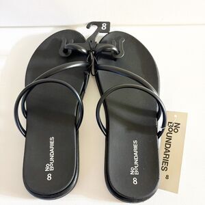 No Boundaries Women's Strappy Toe Loop Sandals Size 8